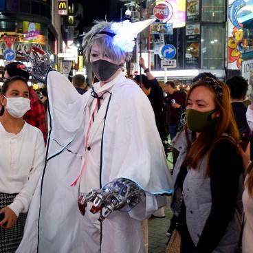 Shibuya (Tokyo), jeune homme déguisé pour Halloween