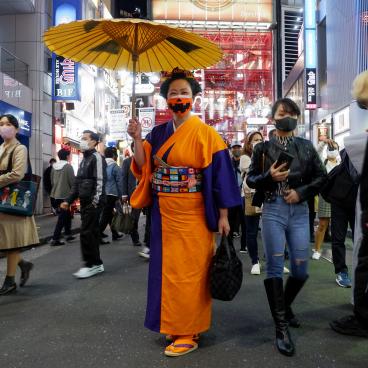 Shibuya (Tokyo), Cosplay Geisha pour Halloween