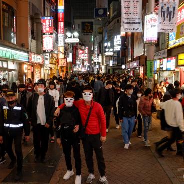 Shibuya (Tokyo), foule dans la rue pour Halloween