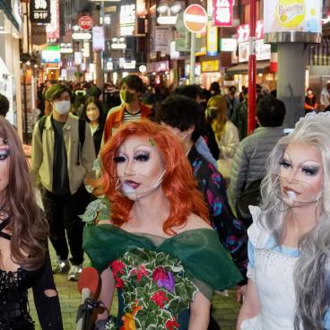 Shibuya (Tokyo), Drag queen à la soirée Halloween