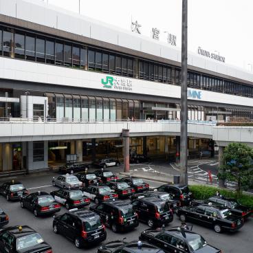 Omiya (Saitama), taxis à la sortie de la gare d'Omiya
