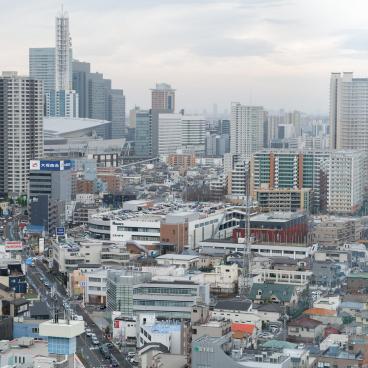 Omiya (Saitama), vue en hauteur sur le quartier urbain