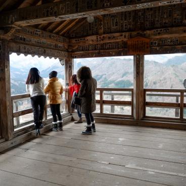 Yamadera, terrasse d'observation du pavillon Godaido