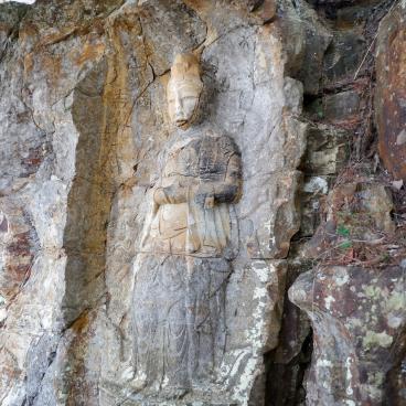 Ville de Fukushima (Tohoku), sculpture Iwaya Kannon