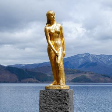 Lac Tazawa-ko (Akita), statue de Tatsuko 2
