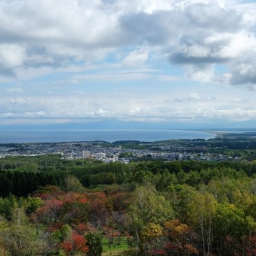 Abashiri (Hokkaido), point de vue sur la ville depuis l'observatoire du mont Tento