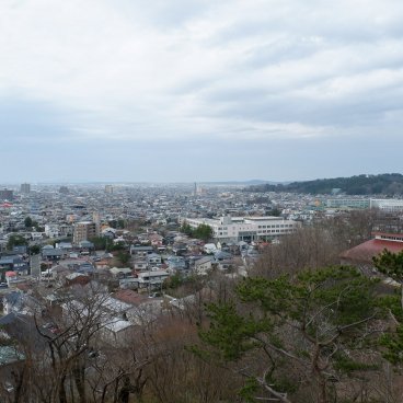 Akita, vue sur la ville depuis la tourelle du château de Kubota au parc Senshu