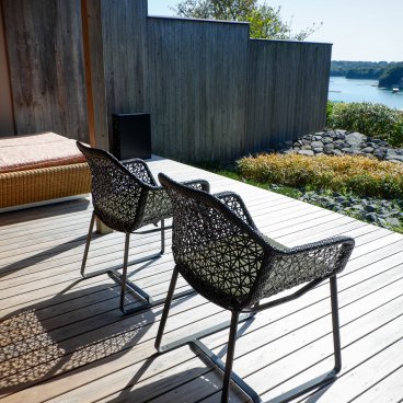 Basaratei (Shima, Ise), terrasse de la suite Migiwa no mune (ichi) avec vue sur la baie d'Ago