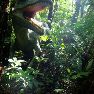 Dino Park (Nago, Okinawa), maquette de dinosaure dans la forêt de Yanbaru 4