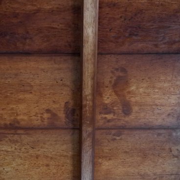 Genko-an (Kyoto), plafond de sang avec empreinte de pied dans le pavillon principal du temple