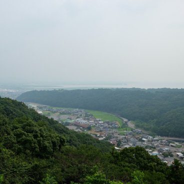Yutoku Inari-jinja (Kashima, Saga), point de vue sur la ville de Kashima depuis la partie Okunoin du sanctuaire