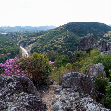 Shima (péninsule d'Ise, Mie), point de vue en hauteur du site Omu-iwa