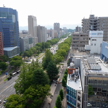The Knot Hiroshima, vue sur les boulevards du centre-ville depuis l'hôtel