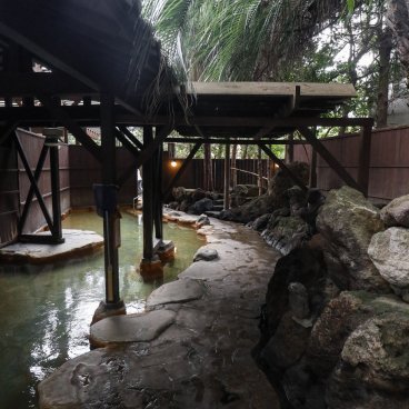 Oniyama Hotel (Beppu), bain Oniyama-no-yu de style jungle et en plein air