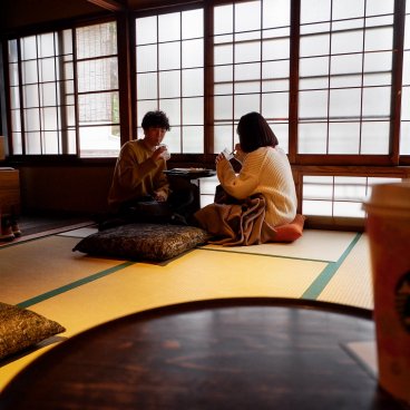 Starbucks Kyoto Ninenzaka Yasaka Chaya, salle sur tatami