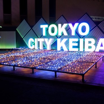 Tokyo Mega Illumination (Shinagawa), parterre illuminé avec le nom Tokyo City Keiba