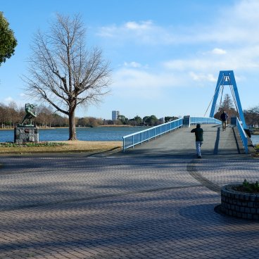 Katsushika (Tokyo), parc Mizumoto au bord de l'Edo-gawa en hiver