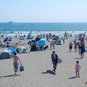 Kamakura, plages Yuigahama et Zaimokuza en été 2