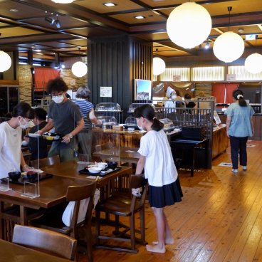 Hida Hanasatonoyu Takayama Ouan, salle de restauration pour le petit-déjeuner