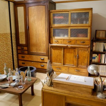 Maison de repos de la rue Tokiwaso (Tokyo), reproduction de la chambre de Hiro Terada