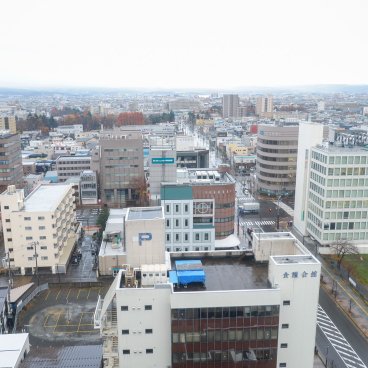 Hotel Aomori, vue en hauteur sur la ville depuis l'hôtel