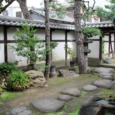 Maison Ohashi (Kurashiki), jardin intérieur de la résidence traditionnelle