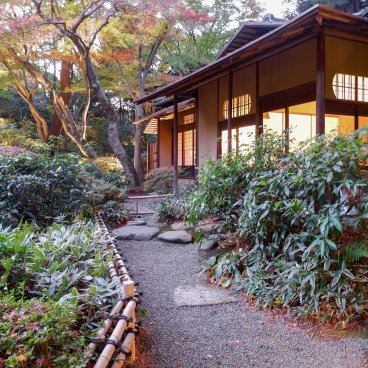Shirokanedai (Tokyo), maison de thé Kouka dans le jardin du musée d'Art Teien 