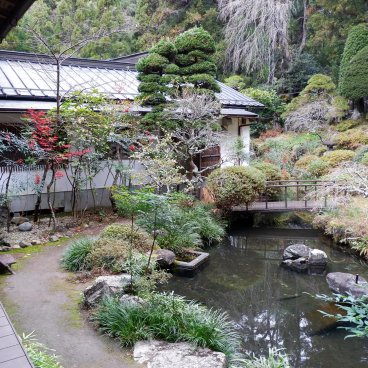 Kakurinbo (Minobu, mont Fuji), vue sur le jardin de l'auberge bouddhiste