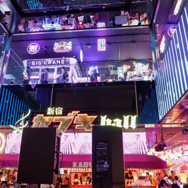Kabukicho Tower (Tokyo), vue sur les étages Kabuki Yokocho et Namco Bandai
