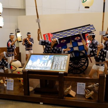 Neburi Nagashi Kan (Akita), exposition sur le festival de perches-lanternes Kanto Matsuri