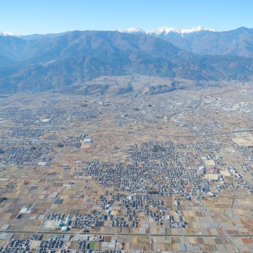 Tour en hélicoptère du Mont Fuji, vue aérienne sur les villes et les montagnes de la préfecture de Yamanashi 2