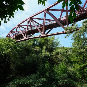Gorges de Kakusenkei (Yamanaka Onsen), vue sur le pont Ayatori