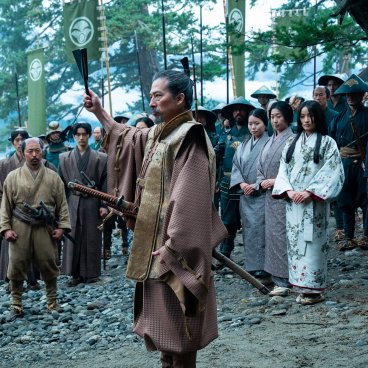 Shogun, scène avec le trio principal (Toranaga, Mariko-sama et Blackthorne)