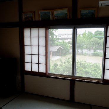 Maruyaso (Kawaguchiko), vue depuis une des chambres japonaises