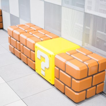 Nintendo Kyoto (Takashimaya), décors grandeur nature Mario du toit-terrasse