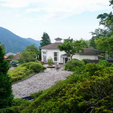 Parc Gora à Hakone, maison de thé avec sandwiches Isshikido
