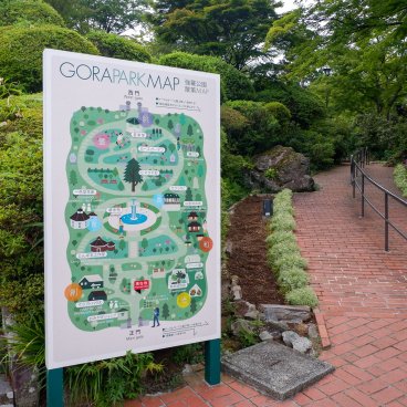 Parc Gora à Hakone, plan du parc à l'entrée principale