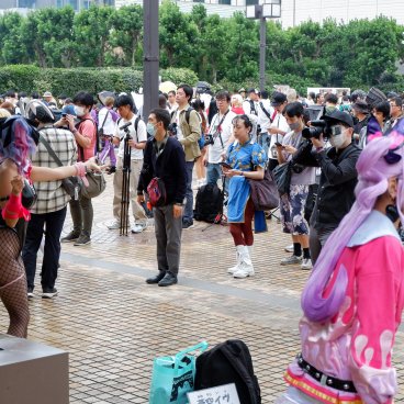 Ikebukuro Halloween Cosplay Festival (Tokyo), vue sur l'esplanade Sunshine Plaza