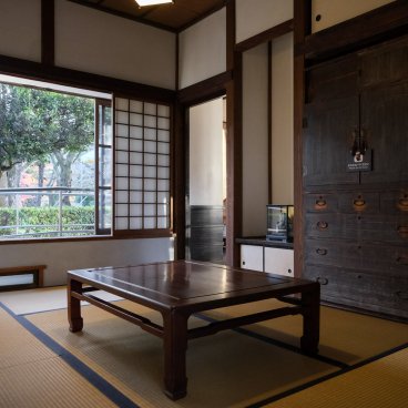 Musée d'architecture en plein air d'Edo-Tokyo, salon sur tatami du studio photo Tokiwadai (1937)