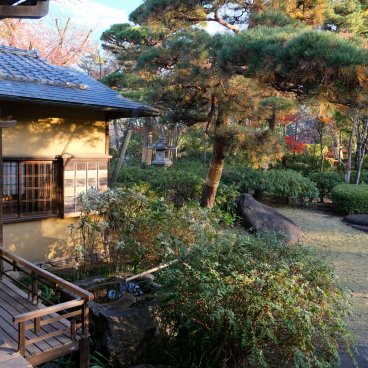 Musée d'architecture en plein air d'Edo-Tokyo, vue sur le jardin japonais depuis la résidence de Hachirouemon Mitsui (1952)