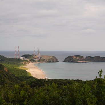 Centre spatial de Tanegashima, vue depuis la plateforme d'observation du pas de tir Yoshinobu