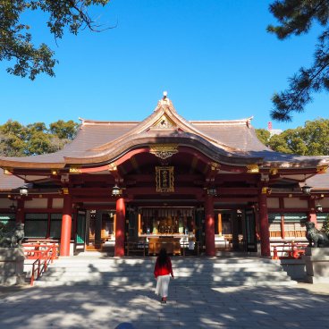 Nishinomiya-jinja (Hyogo), pavillon principal du sanctuaire et cérémonie de bénédiction du Shinon Washoku Senryu