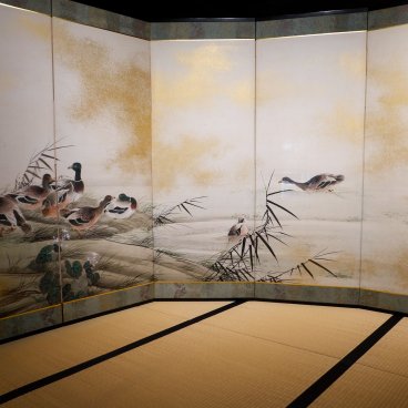 Maison de samurai Aoyagi-ke (Kakunodate), Paravent orné de canards