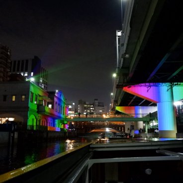 Osaka River Fantasy, projections de mapping video Waterside Projection Mapping sur le canal Higashi-Yokobori 2