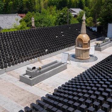 Kosho-ji (Nagoya), vue sur la partie moderne du cimetière du temple