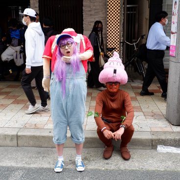 Nipponbashi Street Festa (Osaka), couple de cosplayers humoristique Docteur Slump