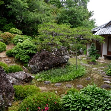 Chikurin-ji (Kochi), Vue partielle du jardin Zen près du pavillon Shoin
