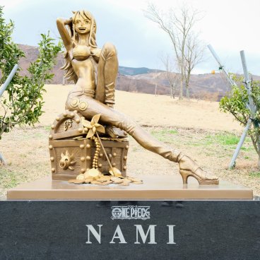 Pèlerinage One Piece à Kumamoto (Kyushu), statue de Nami à Nishihara 2