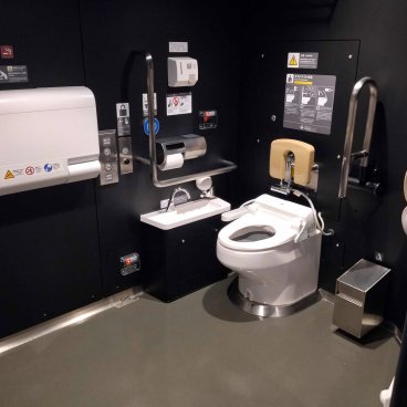 Train régional entre Asakusa et Nikko, Tobu Limited Express Spacia X, espace toilettes