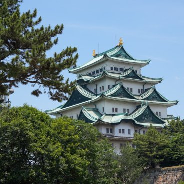 Château de Nagoya, vue sur le donjon avant rénovation en été